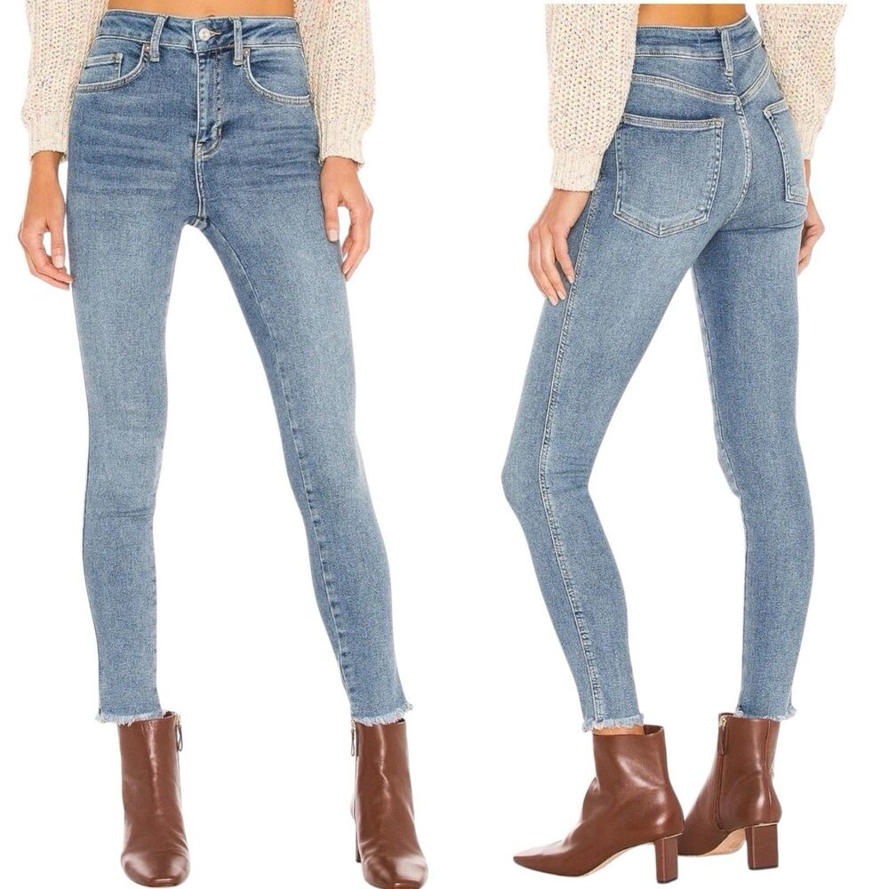 Free People Revolve NWT Raw High Rise Jegging Skinny Jeans Sierra Blue 26 New